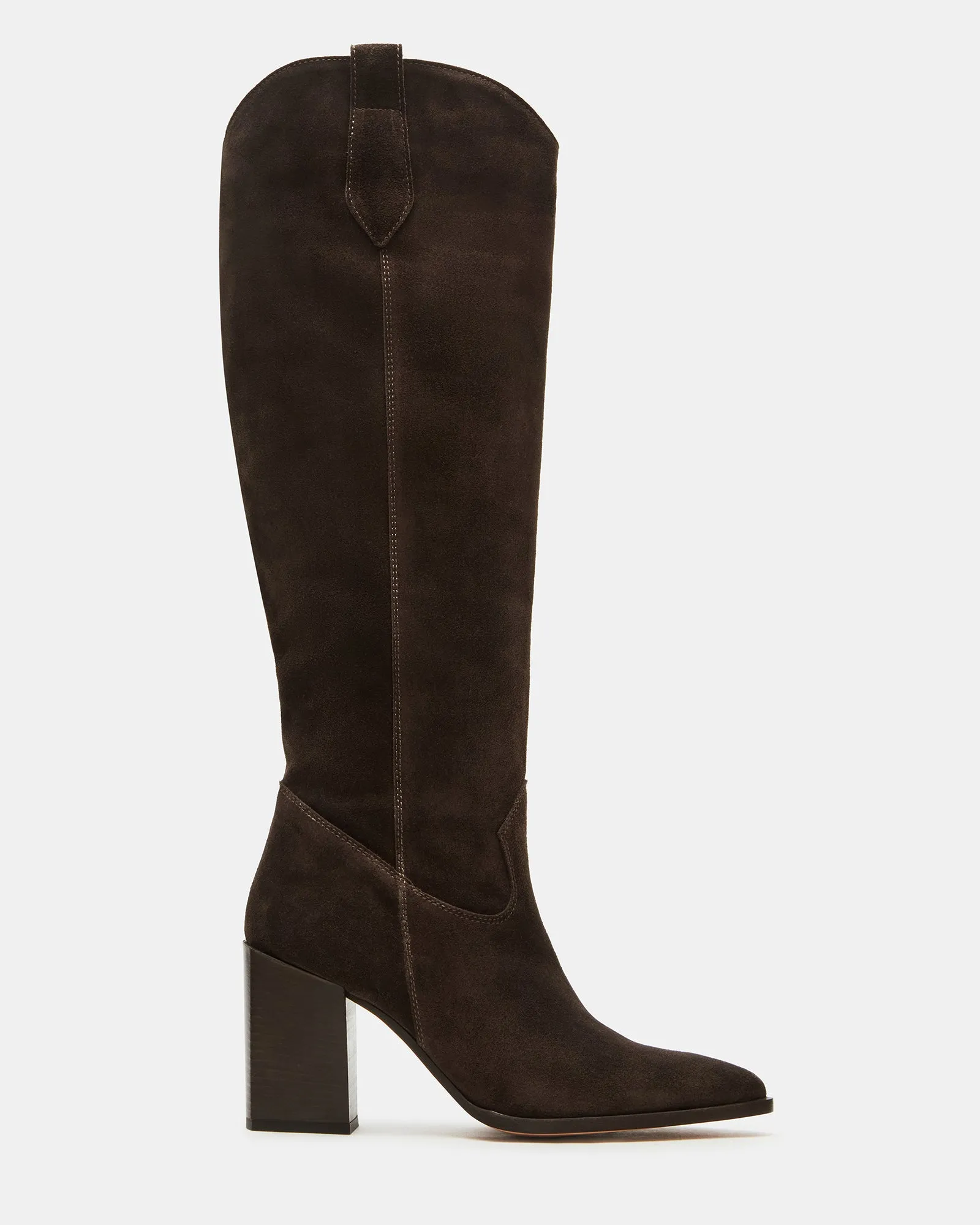 VESEY CHOCOLATE BROWN SUEDE sold by Steve Madden