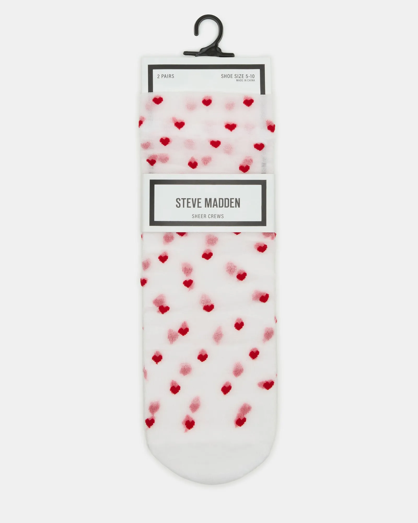 2 PACK HEART SOCKS SHEER WHITE sold by Steve Madden product image thumbnail 4