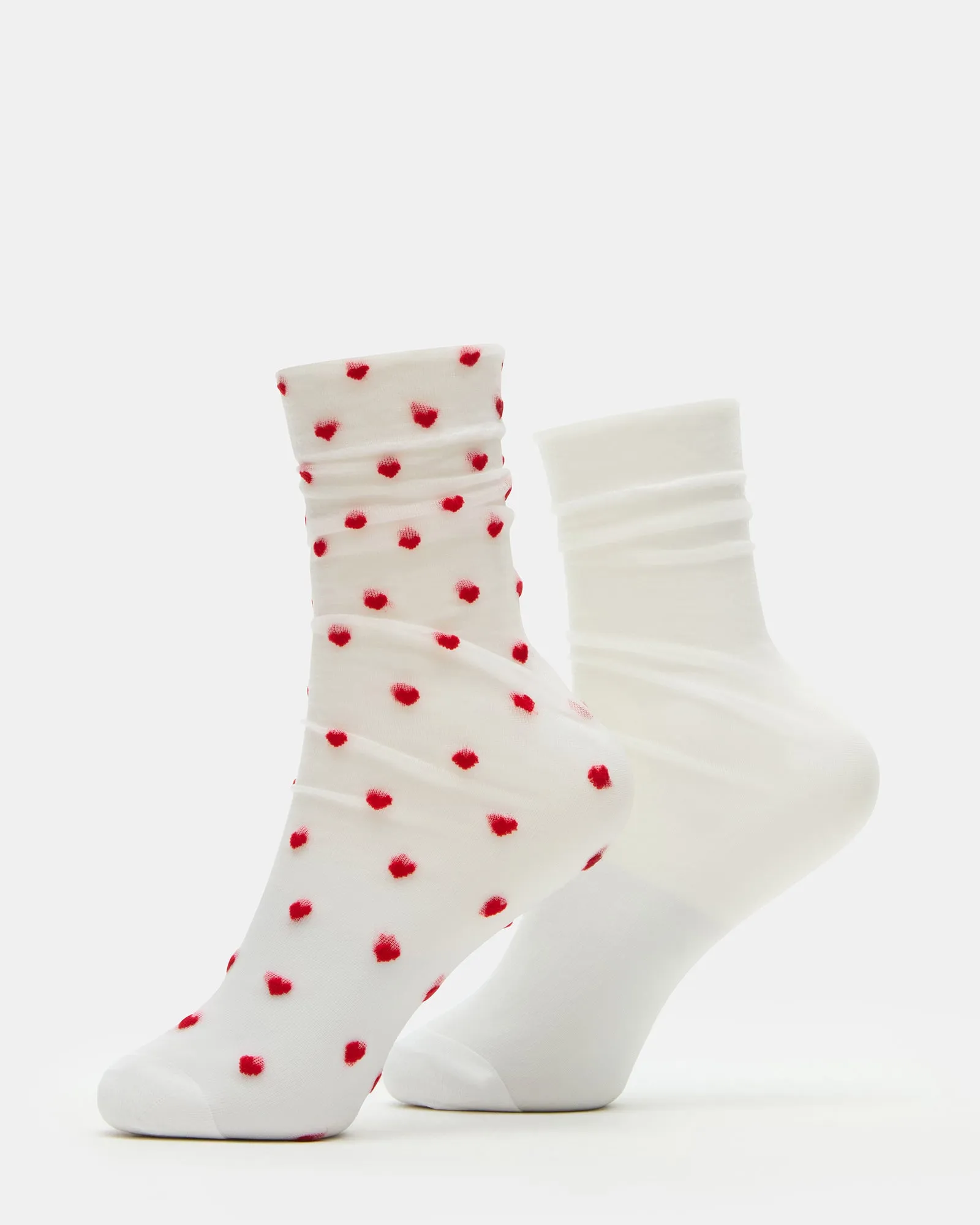 2 PACK HEART SOCKS SHEER WHITE sold by Steve Madden