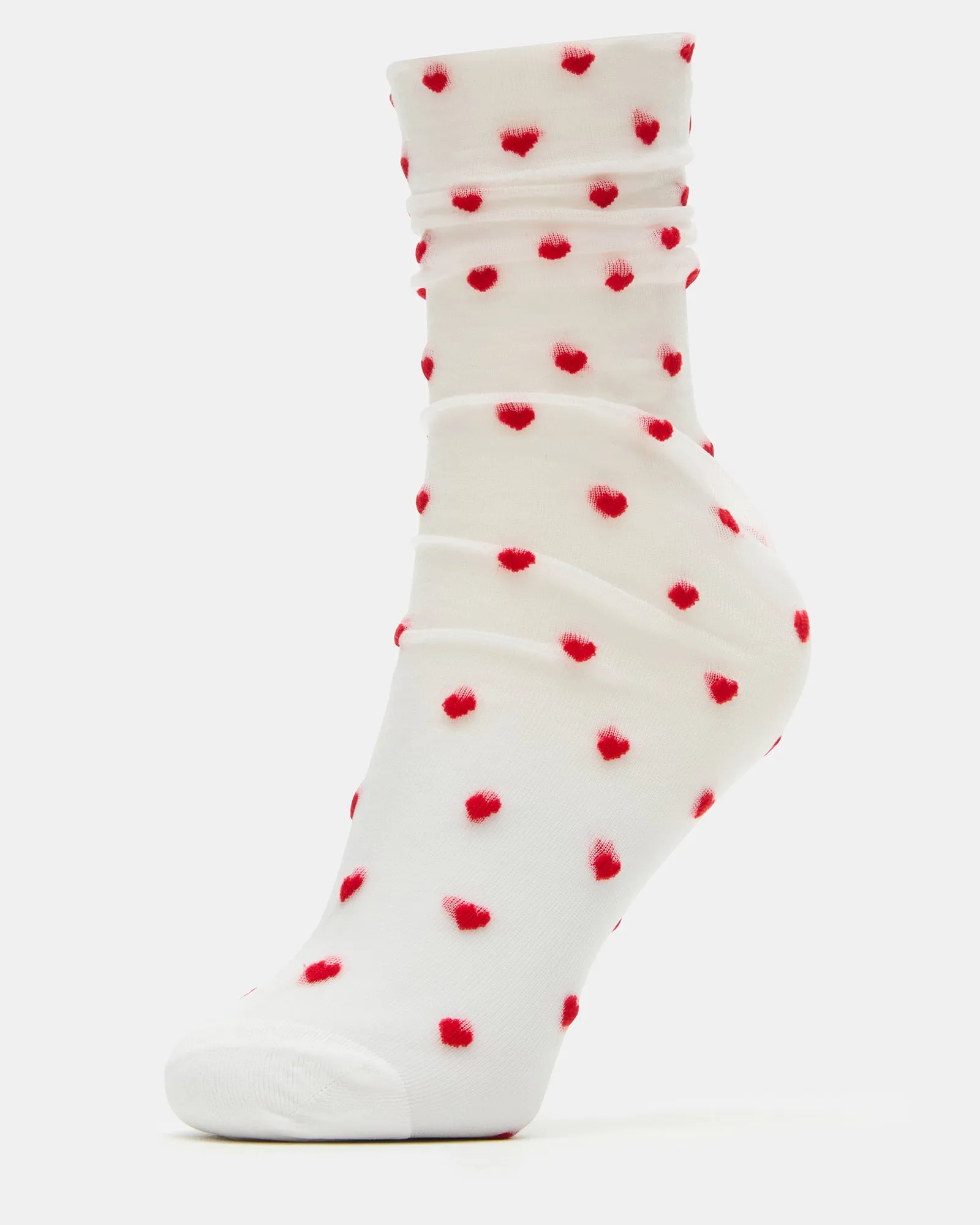 2 PACK HEART SOCKS SHEER WHITE sold by Steve Madden product image thumbnail 2