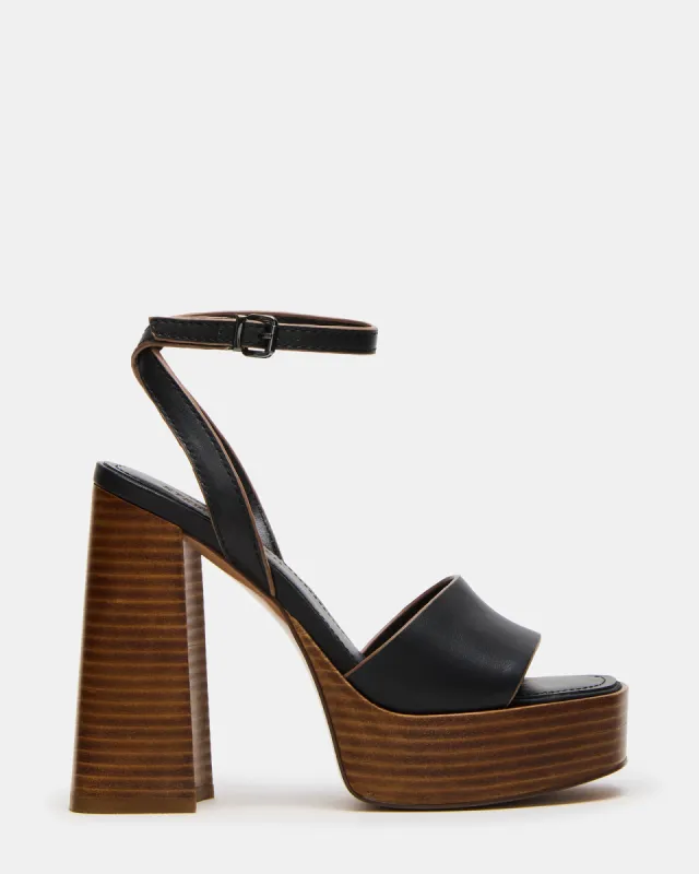 FLORIA BLACK LEATHER sold by Steve Madden