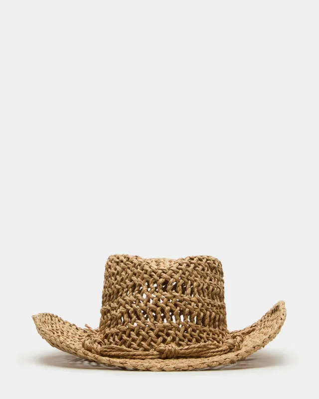 LANI WESTERN HAT TAN made by Steve Madden