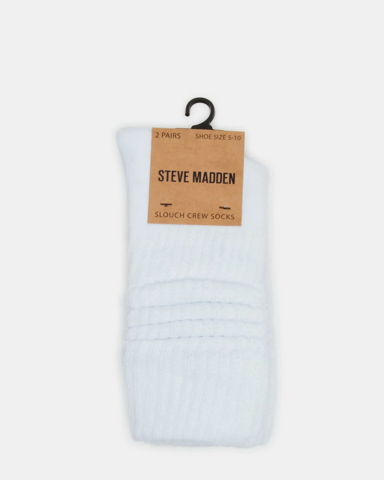 2 PACK SLOUCHY CREW SOCKS WHITE sold by Steve Madden product image thumbnail 3
