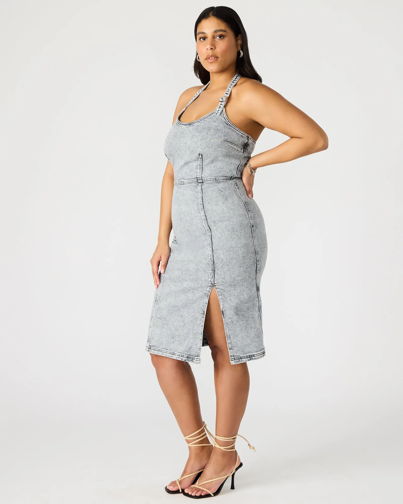 GIA DENIM DRESS LIGHT GREY sold by Steve Madden product image thumbnail 3