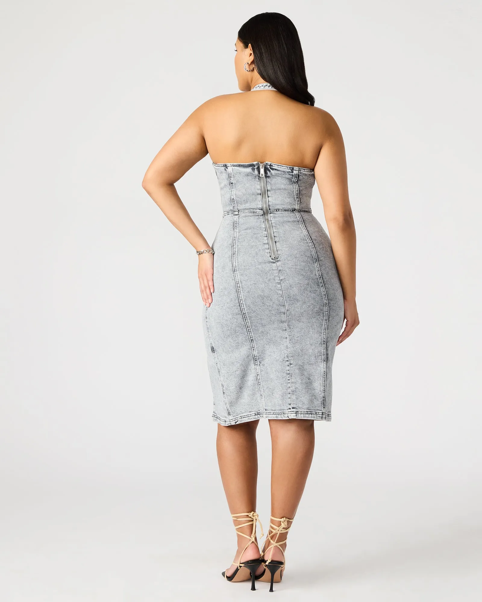 GIA DENIM DRESS LIGHT GREY sold by Steve Madden product image thumbnail 4