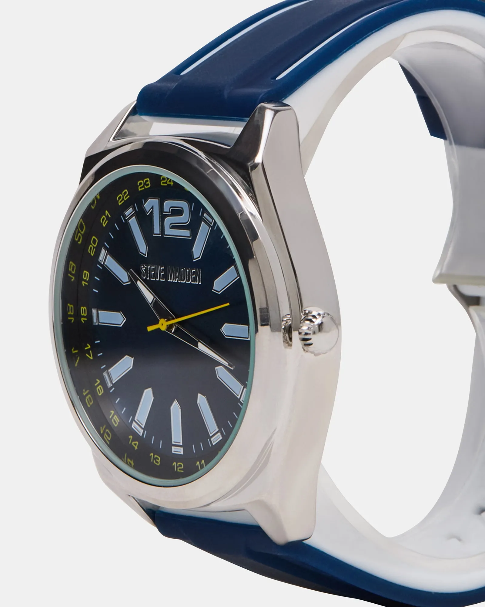 MEN'S SILICONE WATCH BLUE/WHITE sold by Steve Madden product image thumbnail 2