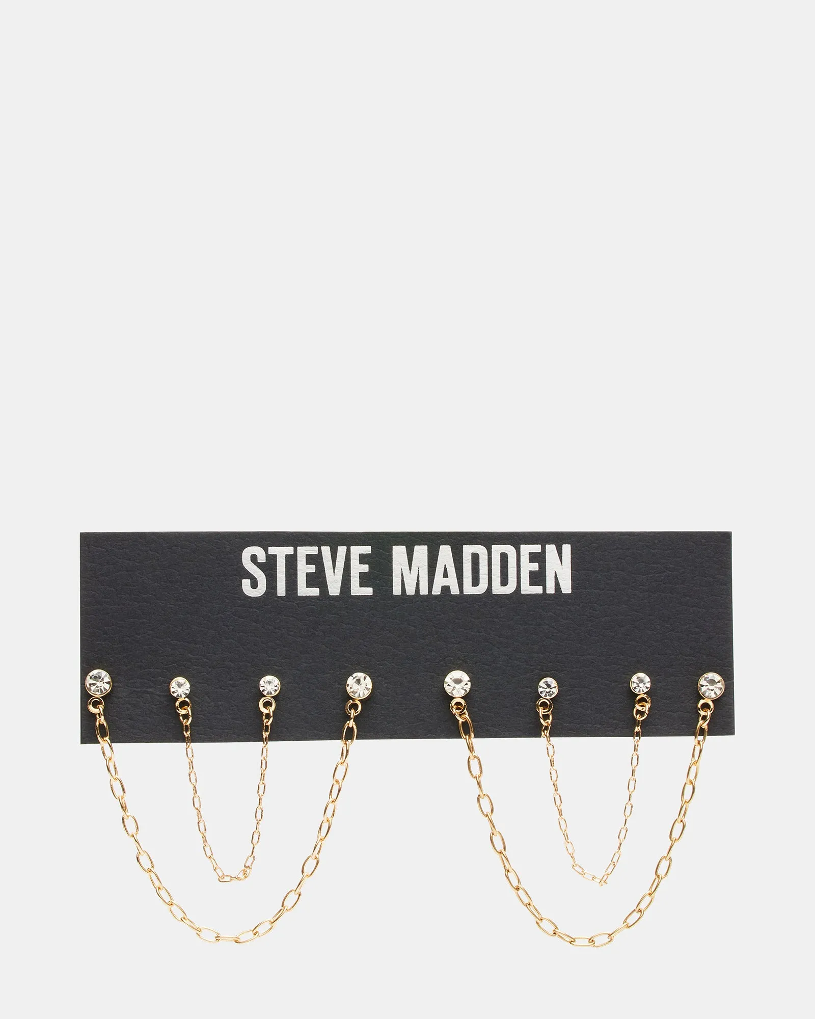 CRYSTAL CHAIN EARRINGS SET GOLD sold by Steve Madden product image thumbnail 3