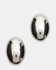 OVAL STUD EARRINGS SILVER sold by Steve Madden