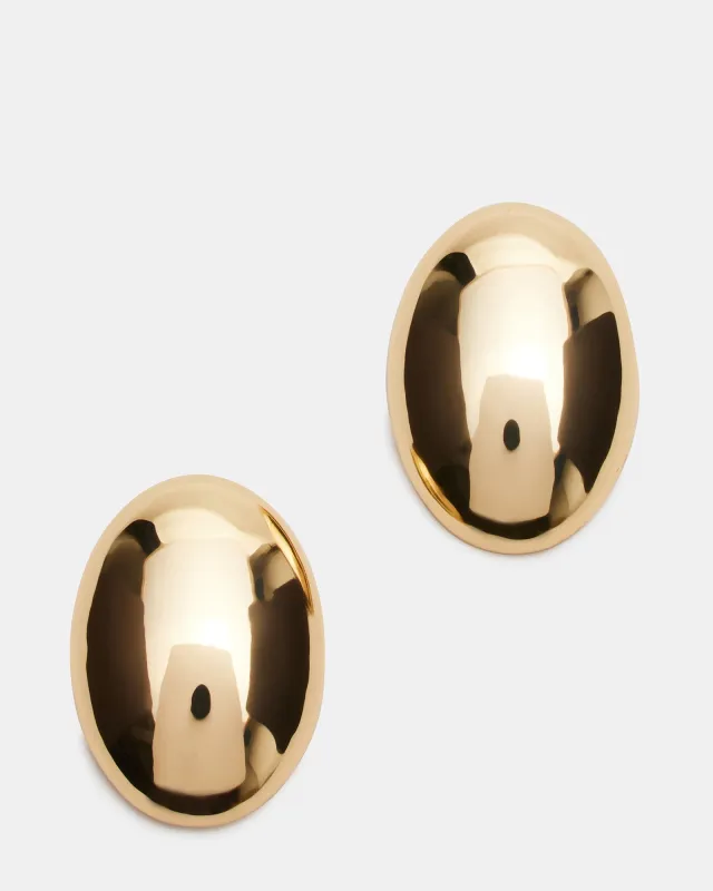 OVAL STUD EARRINGS GOLD sold by Steve Madden