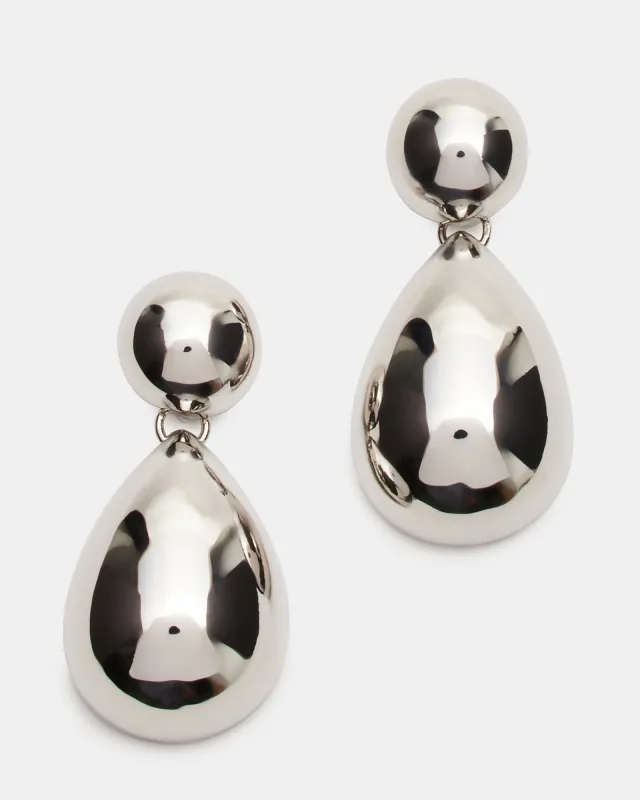 DOUBLE TEARDROP EARRINGS SILVER sold by Steve Madden