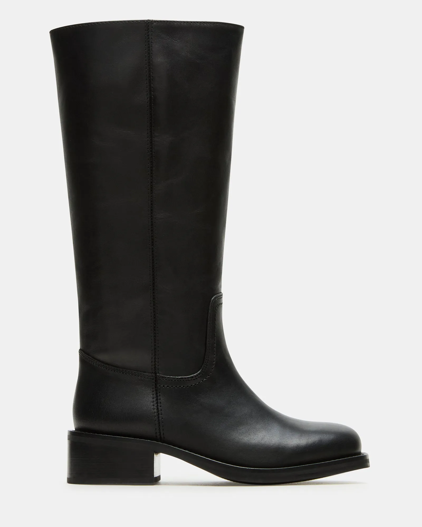 RIGGS BLACK LEATHER WIDE CALF sold by Steve Madden