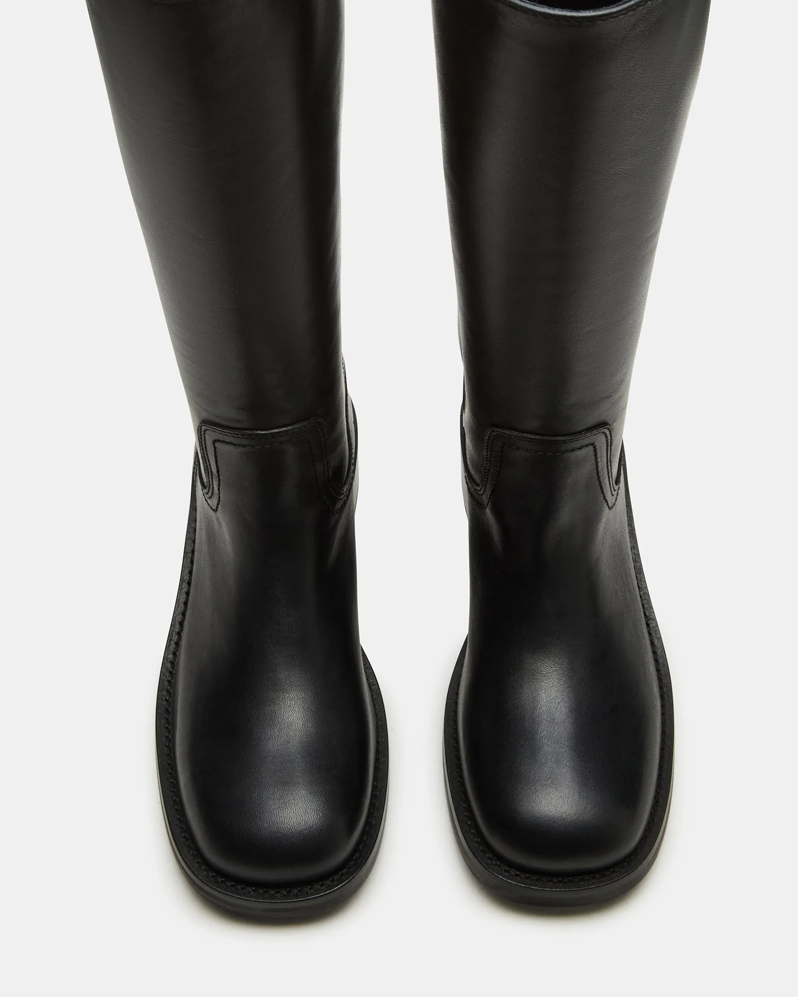 RIGGS BLACK LEATHER WIDE CALF sold by Steve Madden product image thumbnail 4