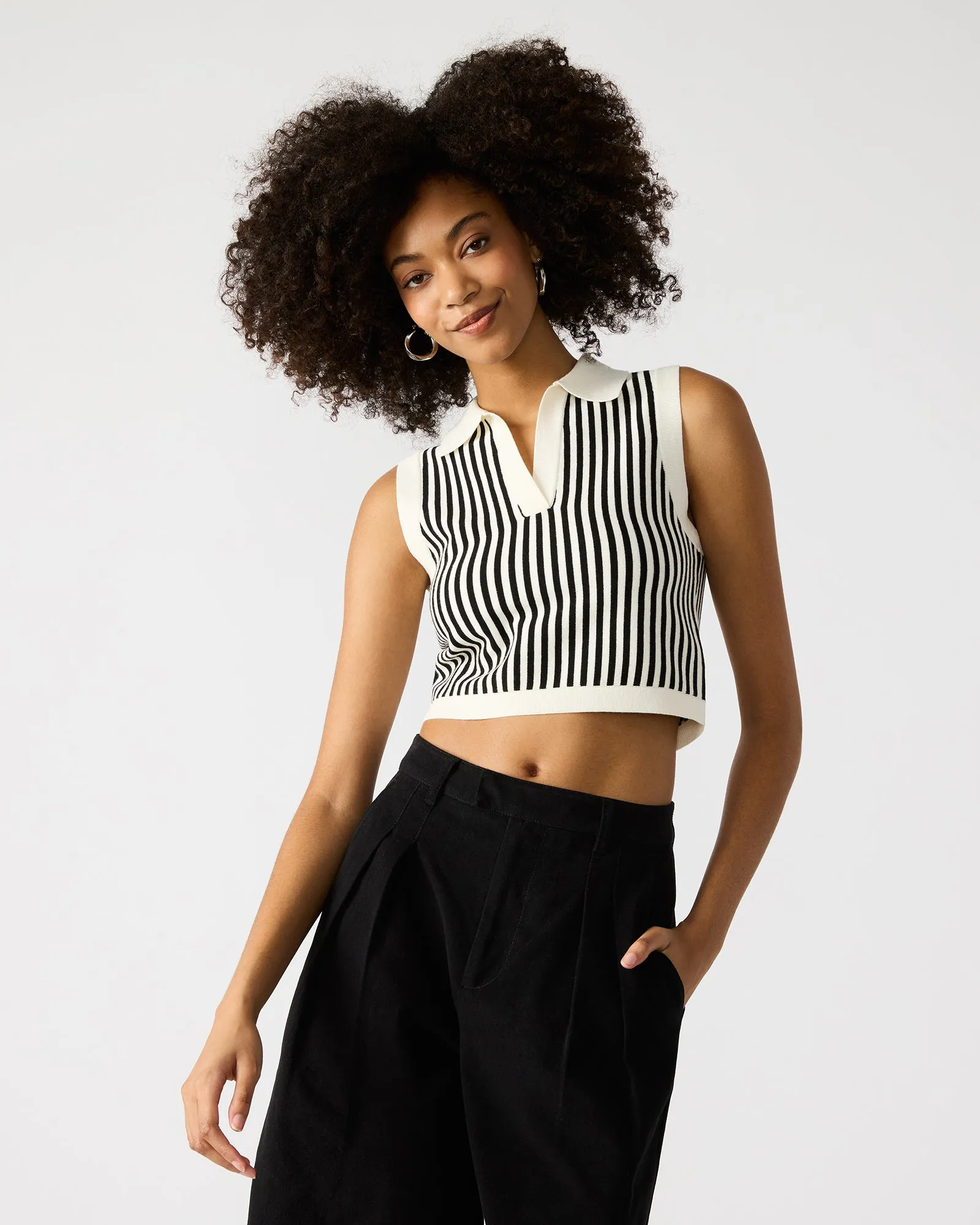 AMERY SWEATER BLACK/WHITE sold by Steve Madden