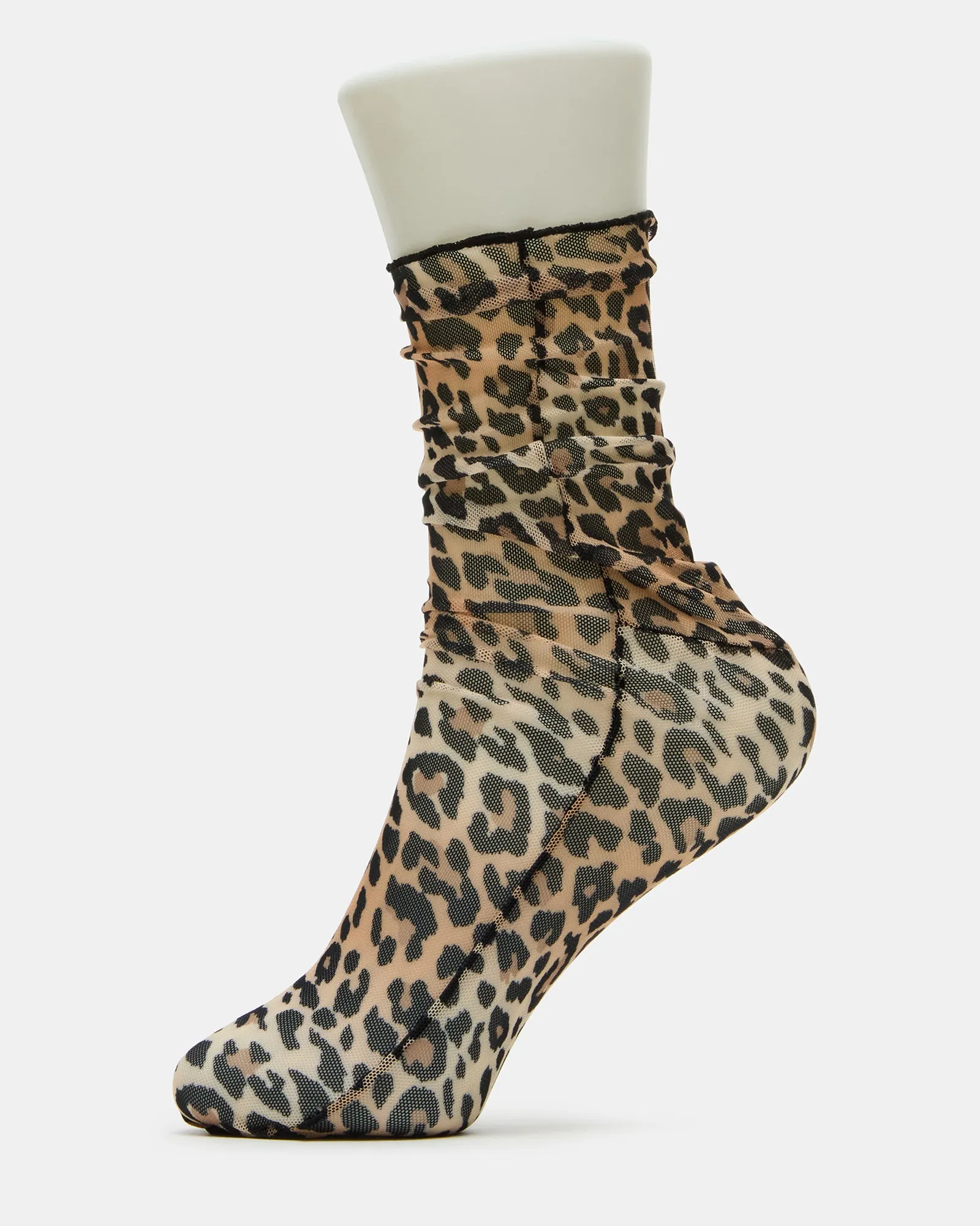 LEOPARD MESH SOCKS NATURAL sold by Steve Madden
