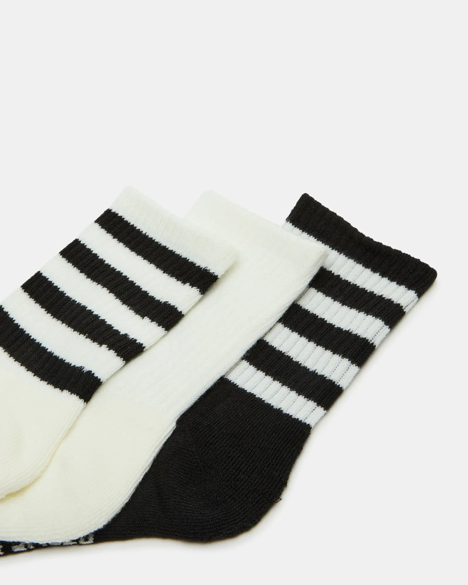 3 PACK STRIPED CREW SOCKS IVORY sold by Steve Madden product image thumbnail 2