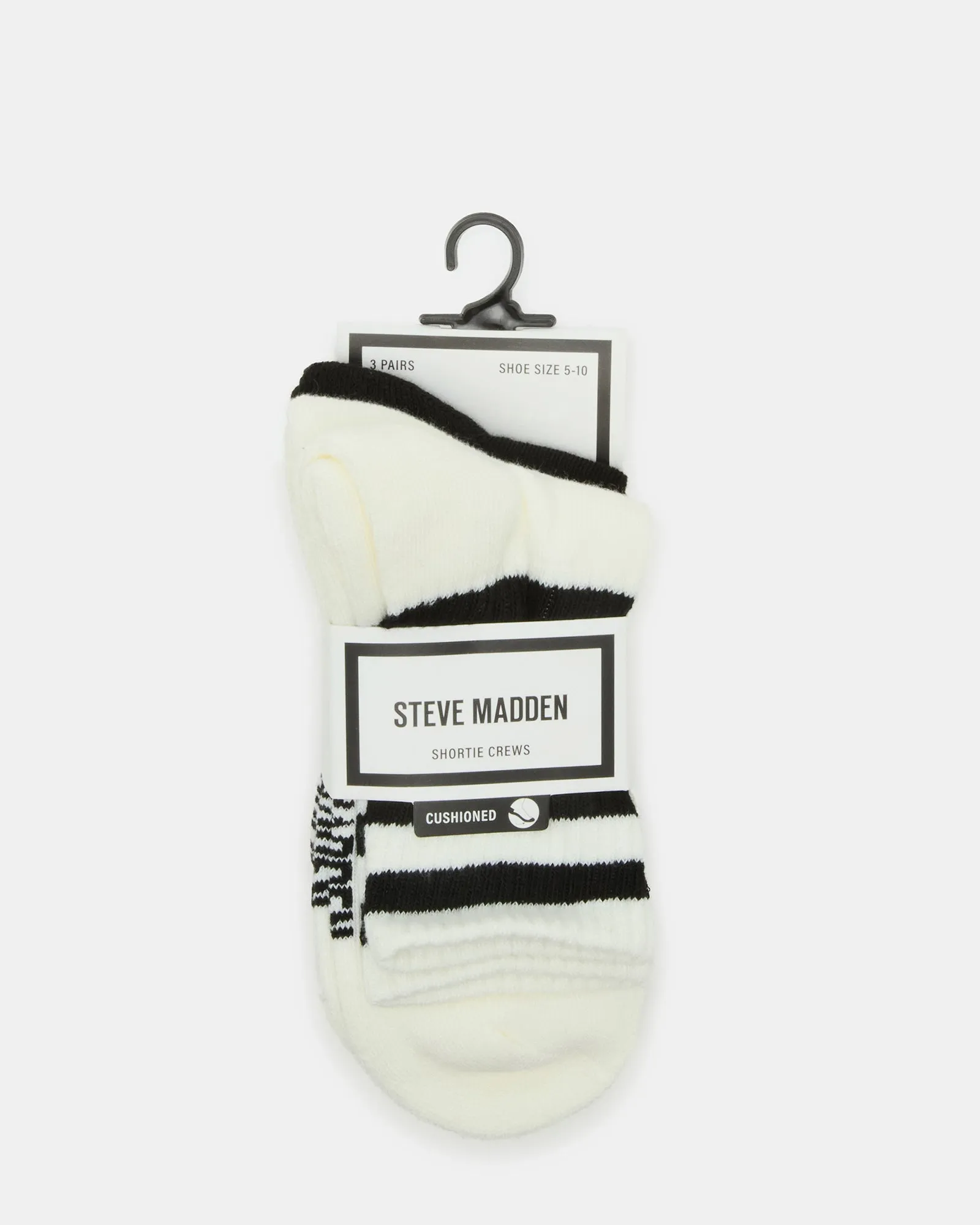 3 PACK STRIPED CREW SOCKS IVORY sold by Steve Madden product image thumbnail 3