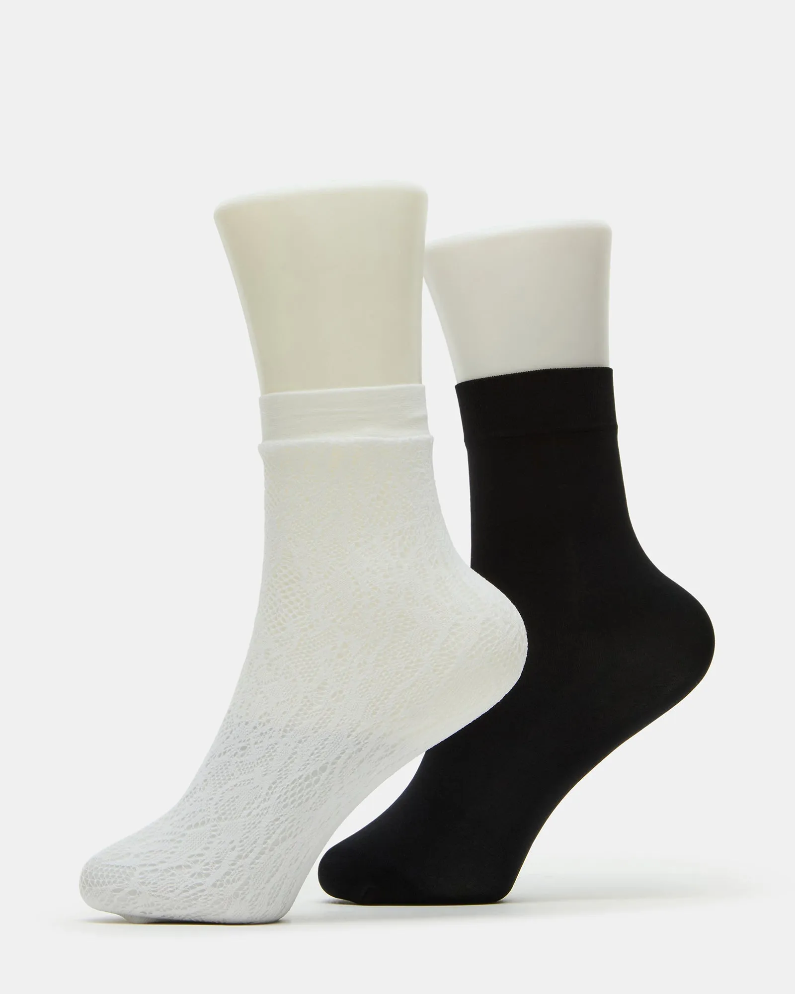 2 PACK LACE ANKLET SOCKS WHITE sold by Steve Madden