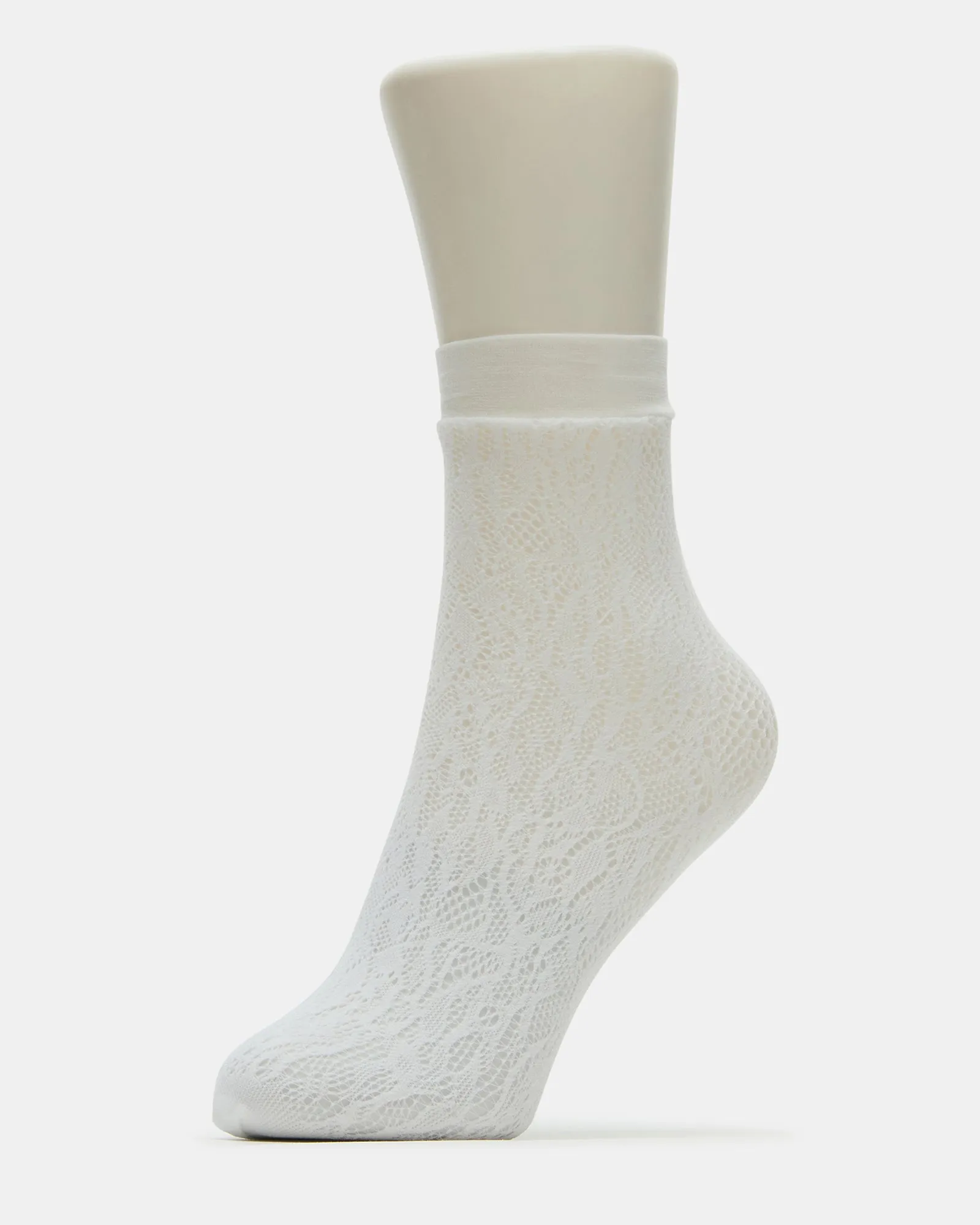 2 PACK LACE ANKLET SOCKS WHITE sold by Steve Madden product image thumbnail 2