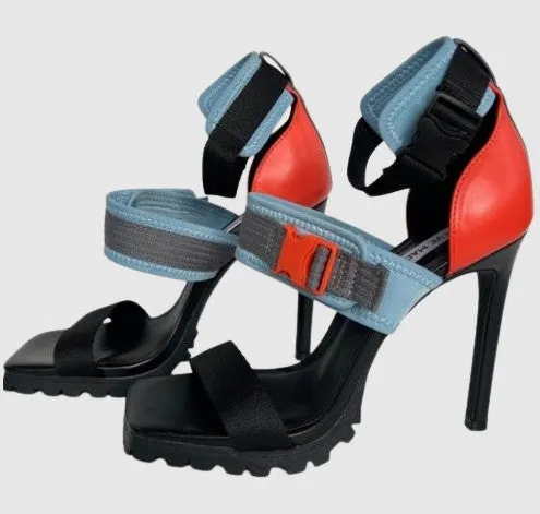 BLACK & BLUE ANKLE STRAP HEELS - REBOOTED - SM REBOOTED sold by Steve Madden