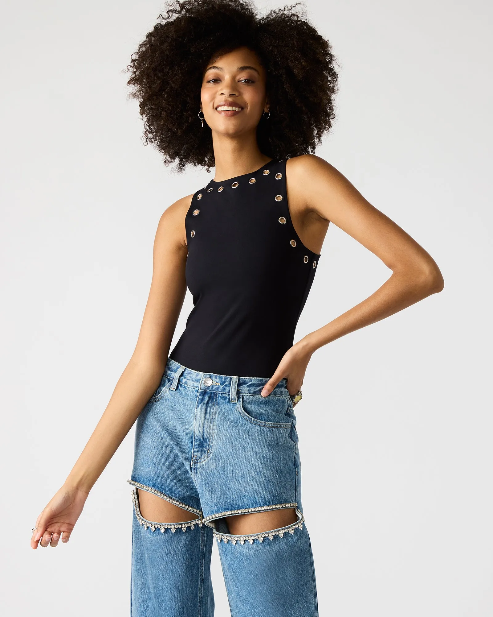 NICO GROMMET BODYSUIT BLACK sold by Steve Madden product image thumbnail 3