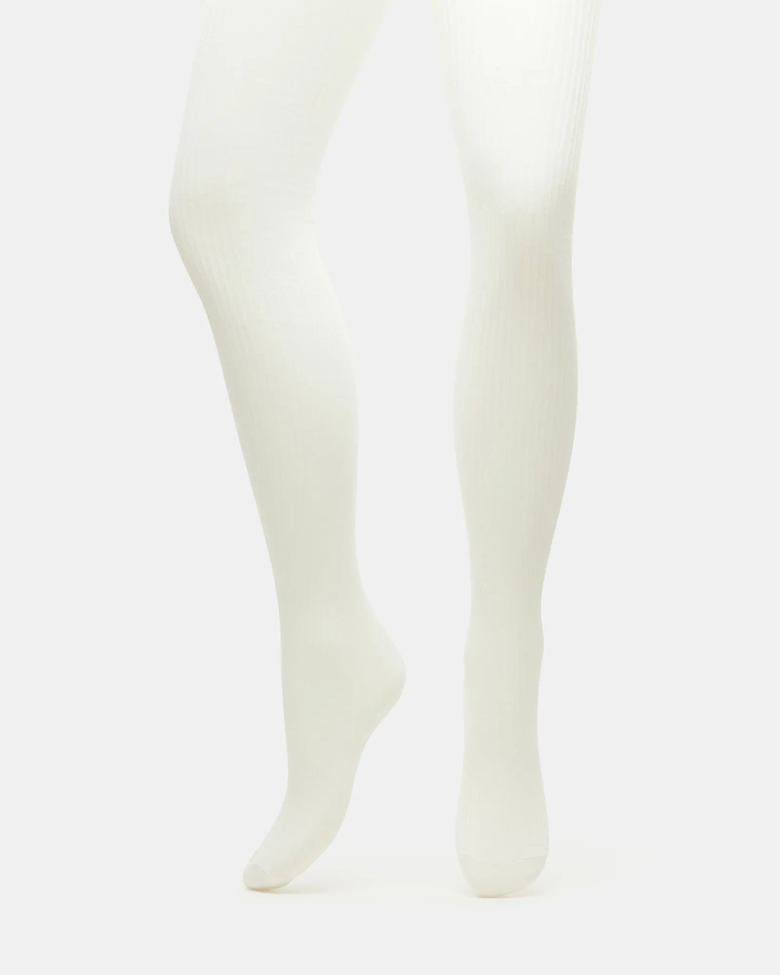 RIBBED KNIT TIGHTS OFF-WHITE sold by Steve Madden