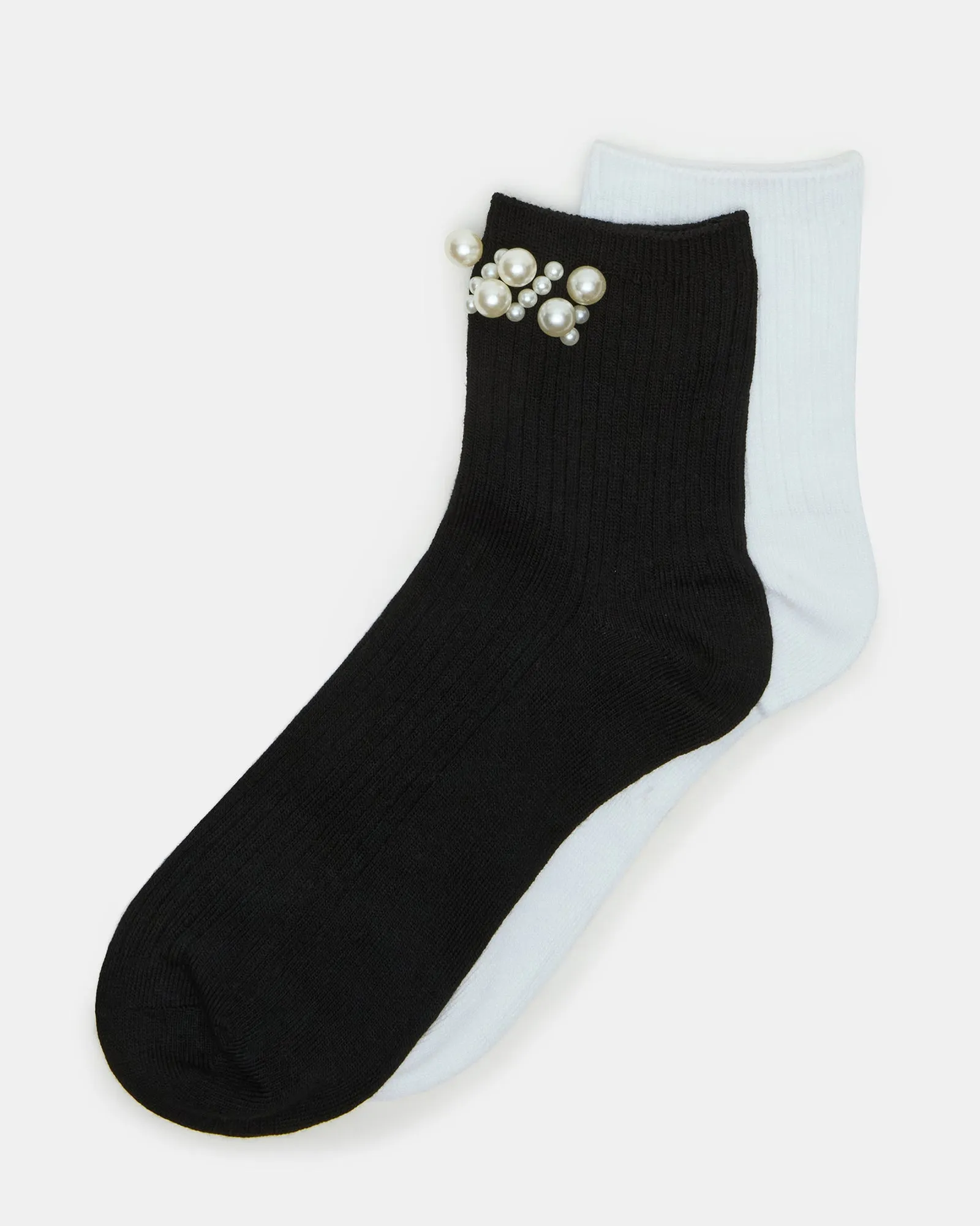 2 PACK PEARL ANKLET SOCKS BLACK MULTI sold by Steve Madden