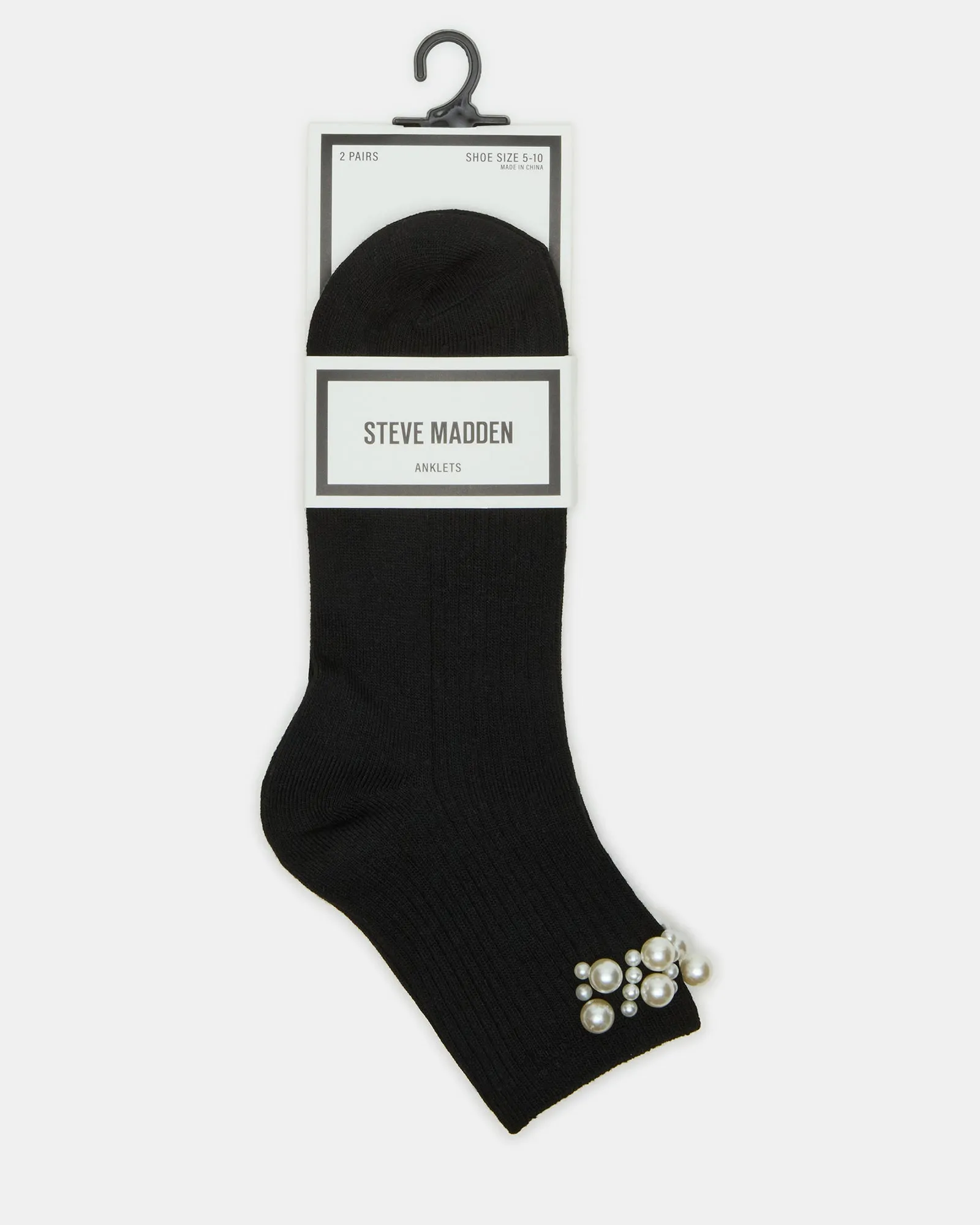 2 PACK PEARL ANKLET SOCKS BLACK MULTI sold by Steve Madden product image thumbnail 3