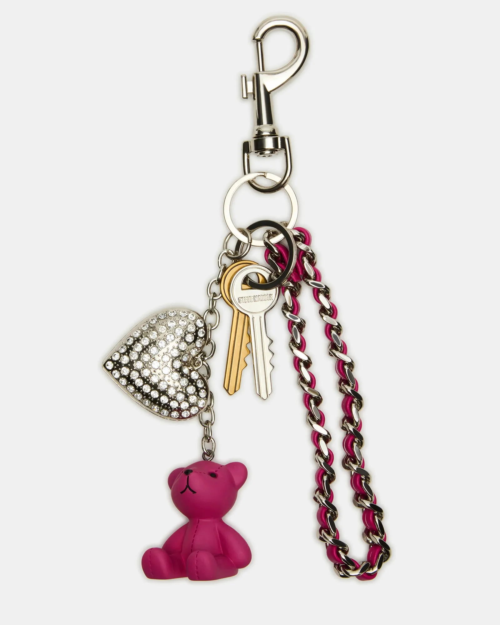 BEARY BAG CHARM FUCHSIA sold by Steve Madden