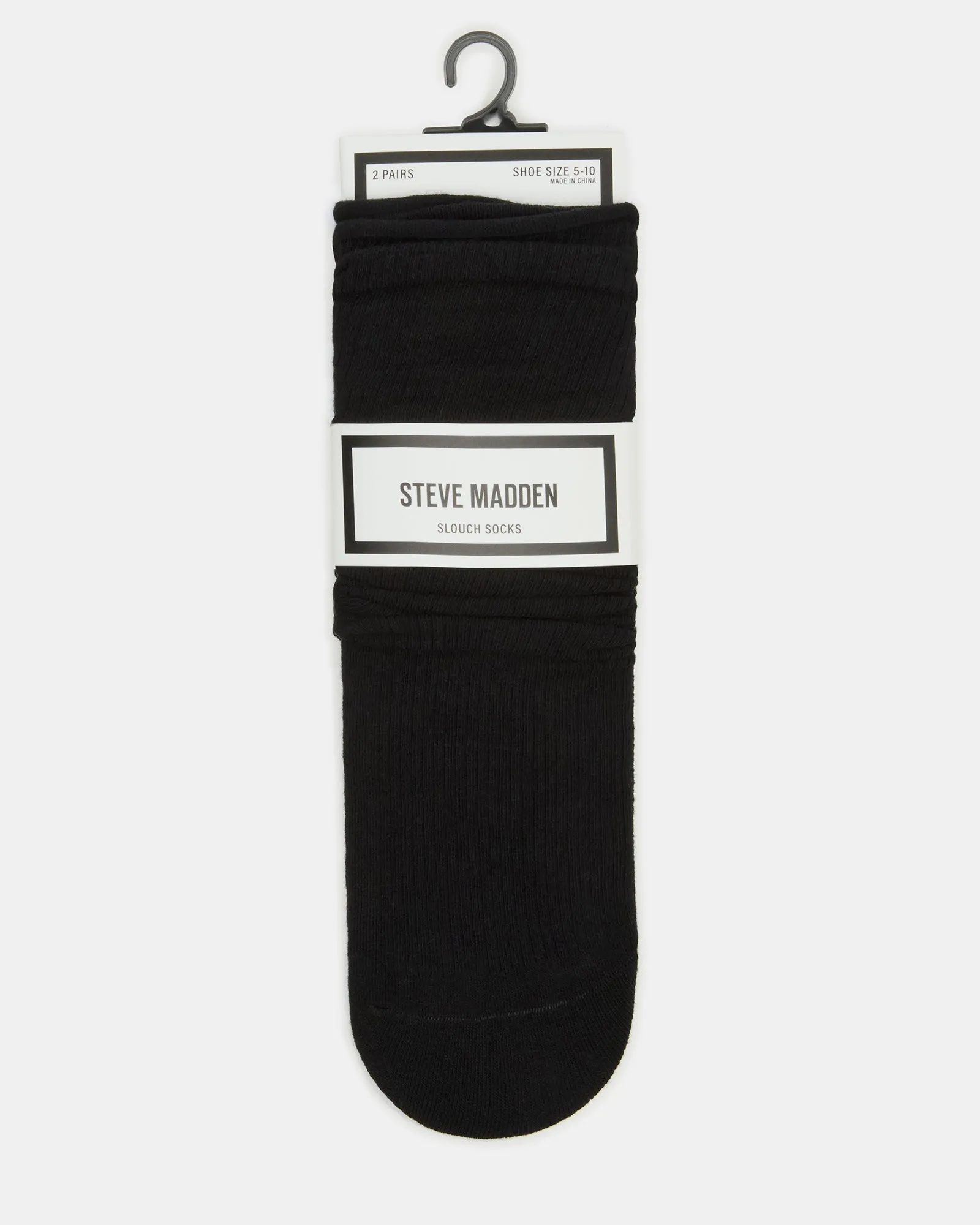 2 PACK SLOUCHY CREW SOCKS BLACK WHITE sold by Steve Madden product image thumbnail 4