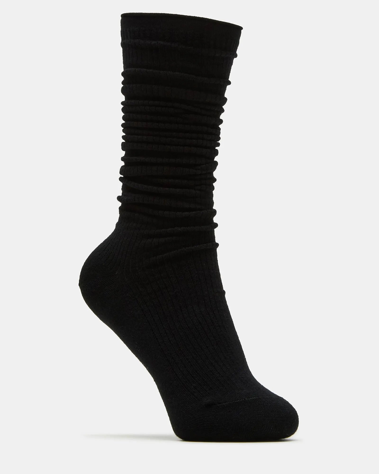 2 PACK SLOUCHY CREW SOCKS BLACK WHITE sold by Steve Madden product image thumbnail 2