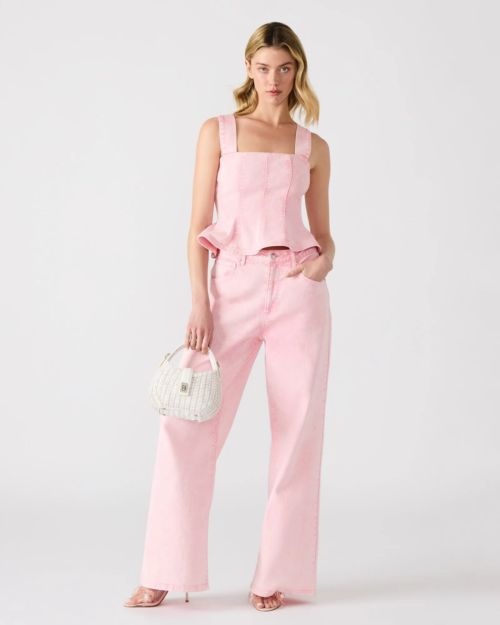 PENELOPI DENIM TOP PINK sold by Steve Madden product image thumbnail 4