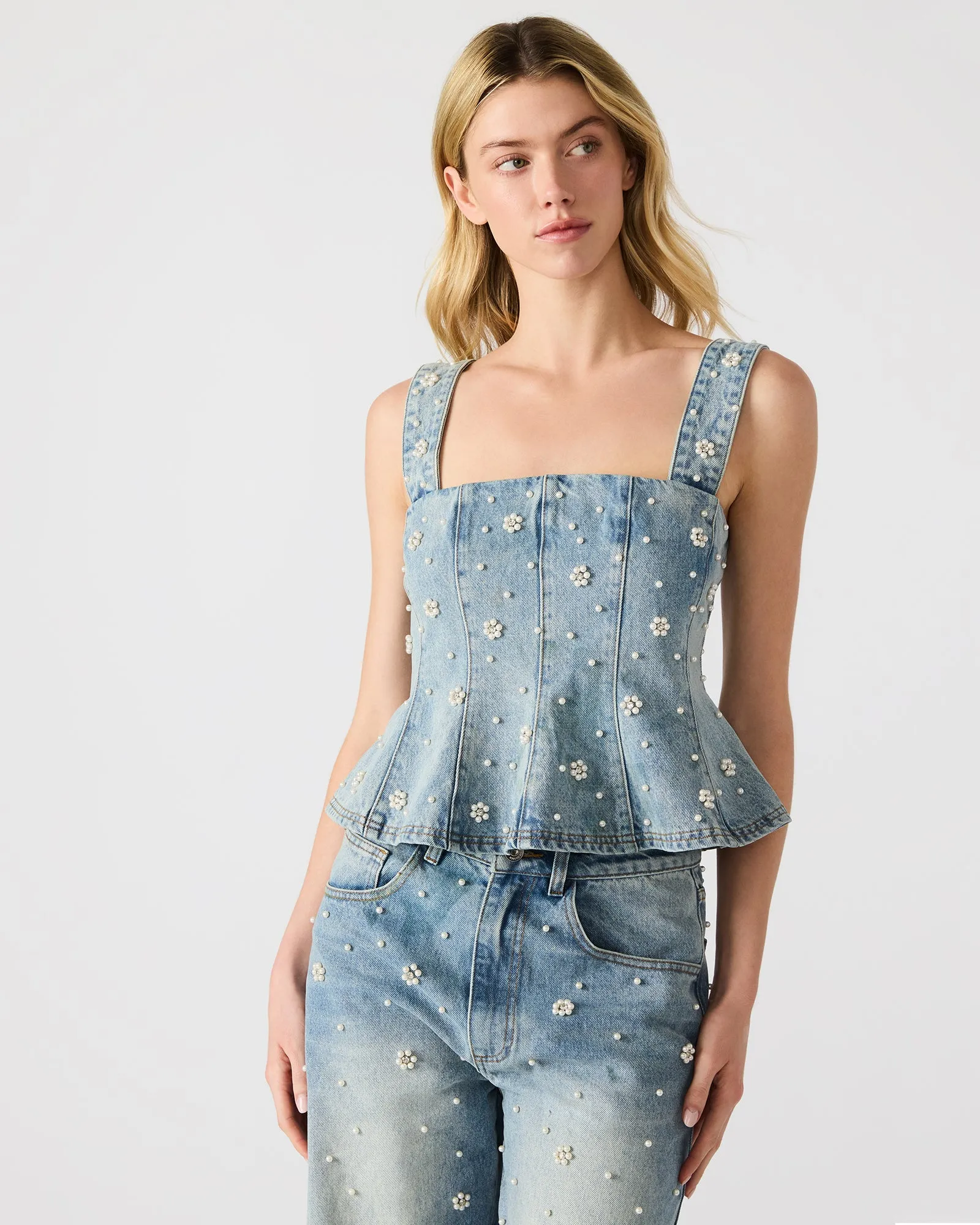 PENELOPI DENIM TOP sold by Steve Madden product image thumbnail 2