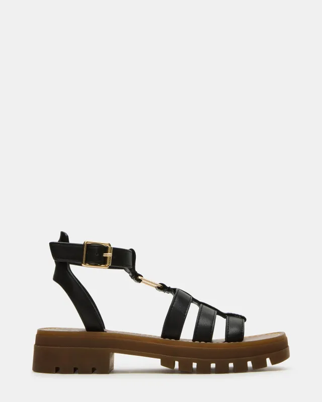 JARELLI BLACK LEATHER sold by Steve Madden