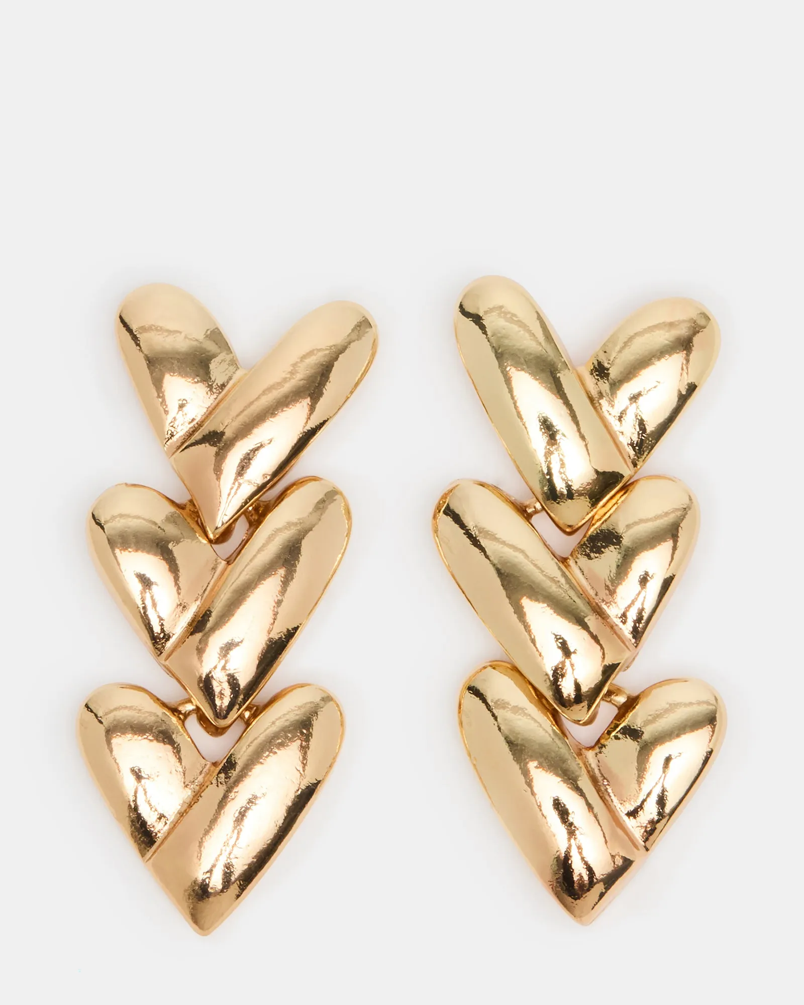 HEART LINEAR EARRINGS GOLD sold by Steve Madden
