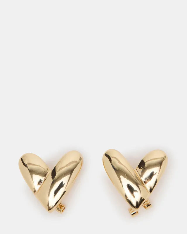 HEART STUD EARRINGS GOLD sold by Steve Madden