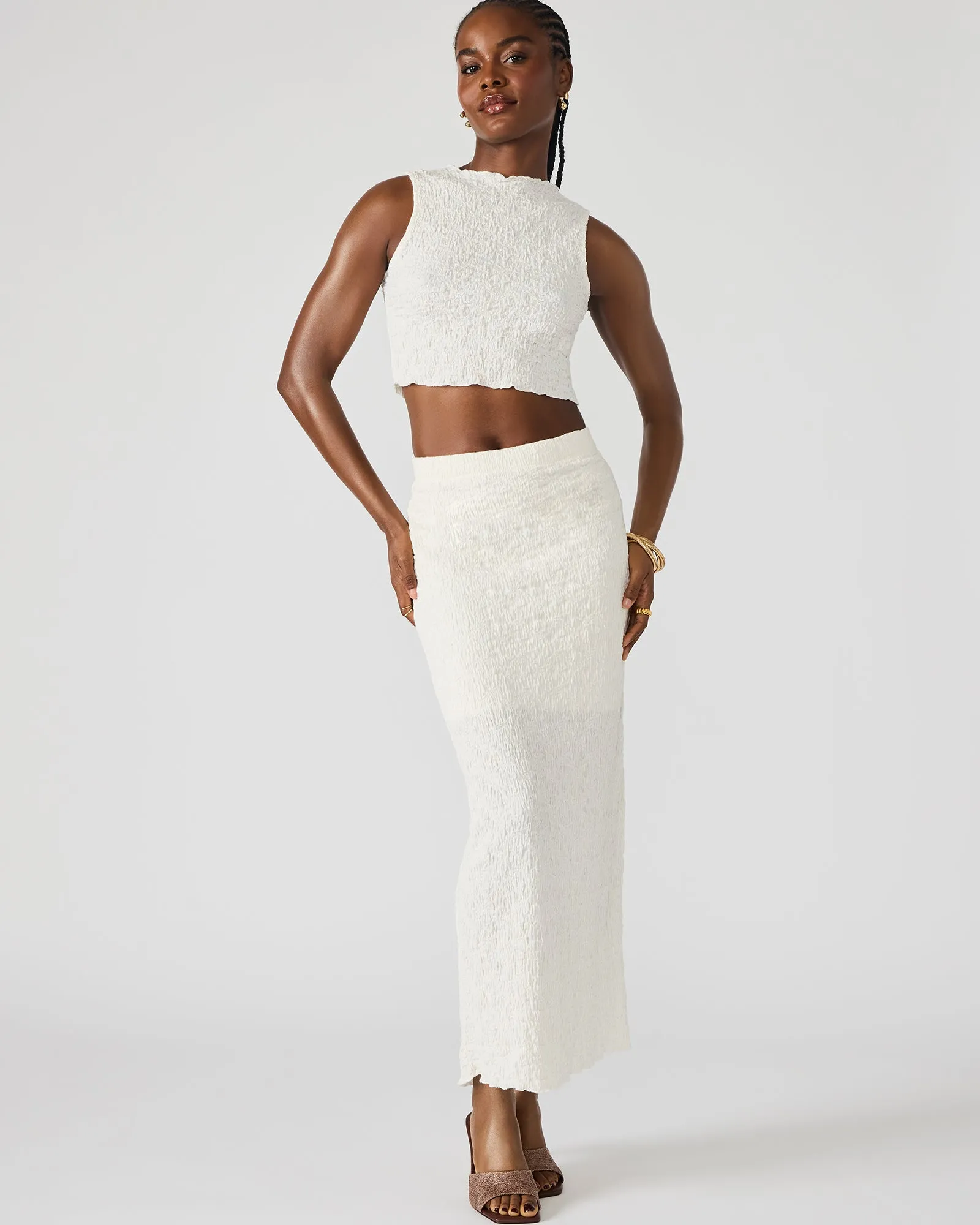 SEASIDE MAXI SKIRT SET CREAM sold by Steve Madden