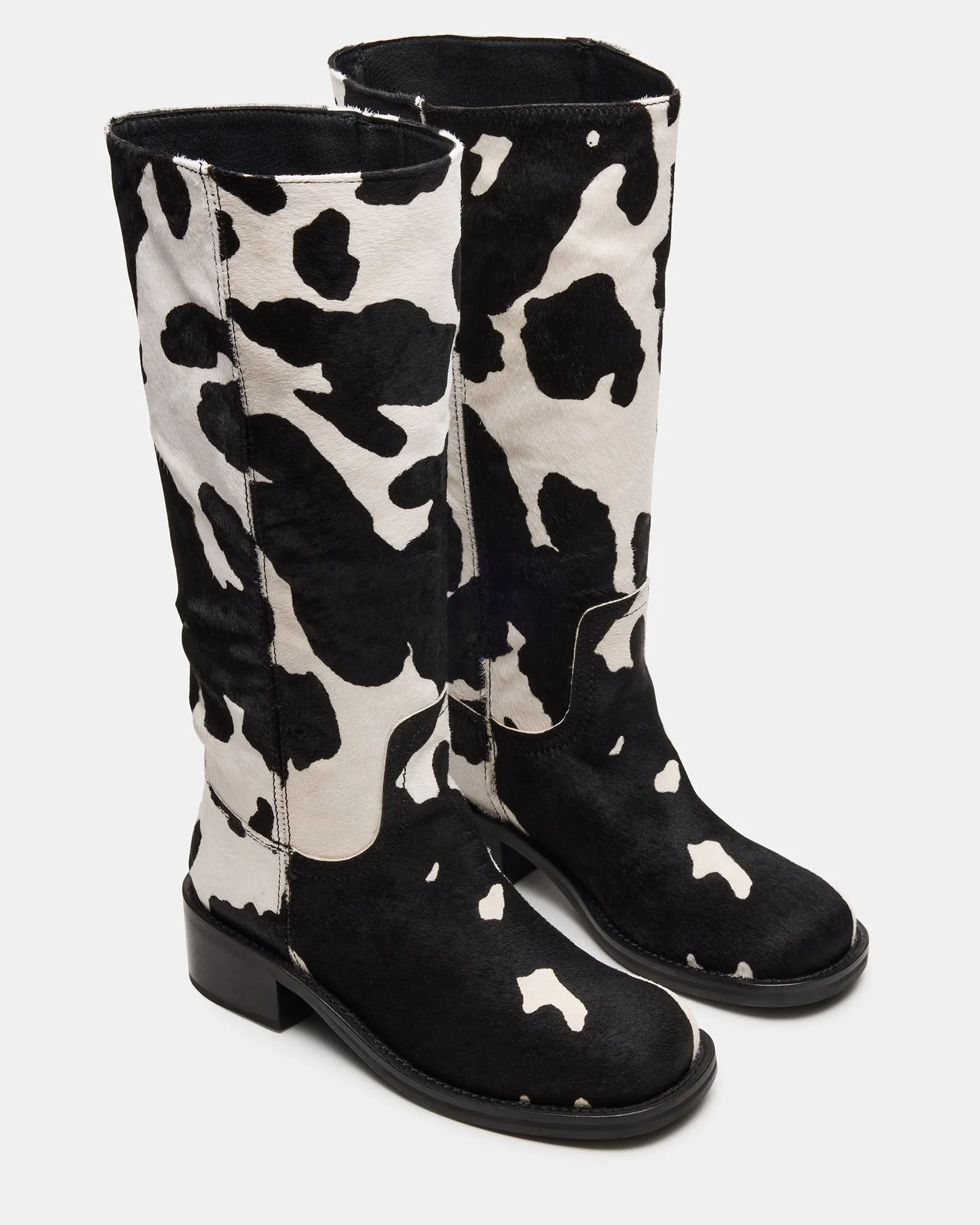 RIGGS BLACK COW PRINT WIDE CALF sold by Steve Madden product image thumbnail 2