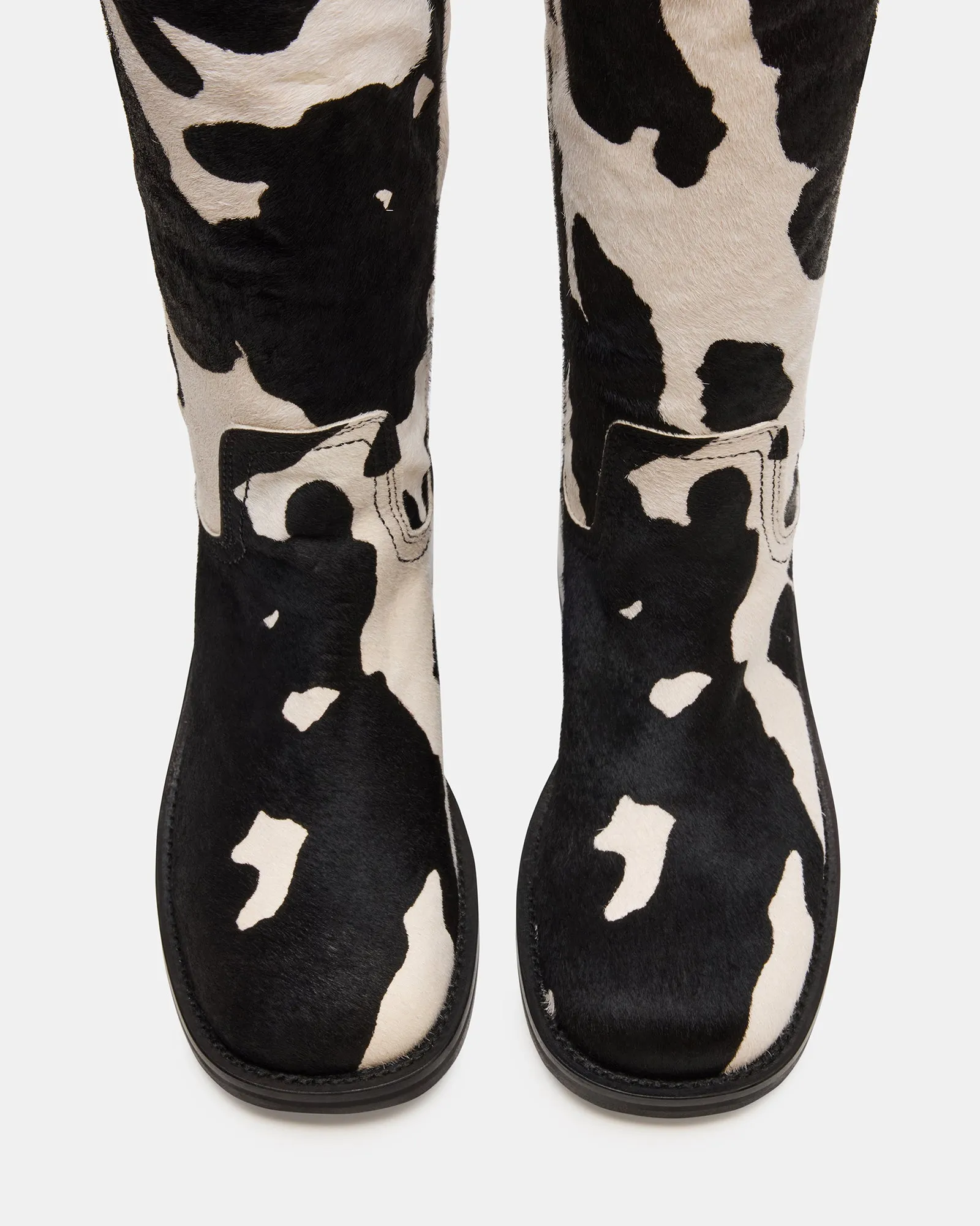 RIGGS BLACK COW PRINT WIDE CALF sold by Steve Madden product image thumbnail 4