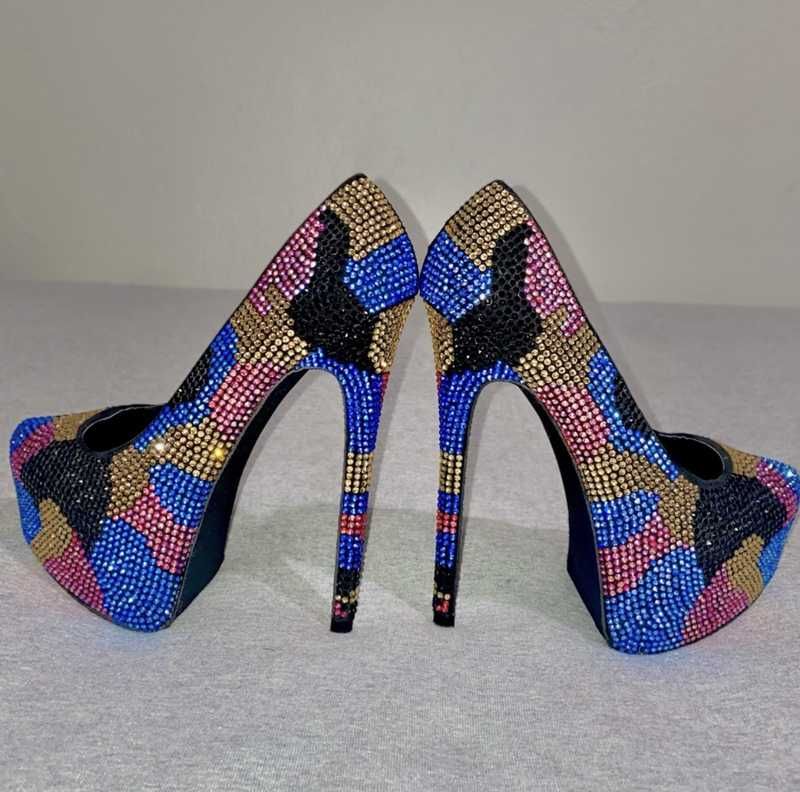 DYVINAL MULTI-COLORED RHINESTONE PLATFORM HEELS - SM REBOOTED sold by Steve Madden product image thumbnail 3