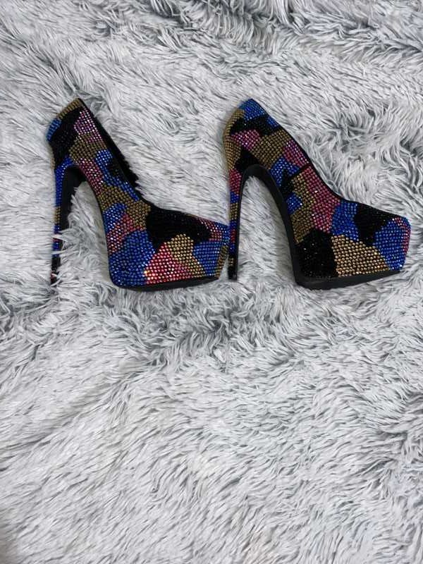 DYVINAL MULTI-COLORED RHINESTONE PLATFORM HEELS - SM REBOOTED sold by Steve Madden product image thumbnail 5