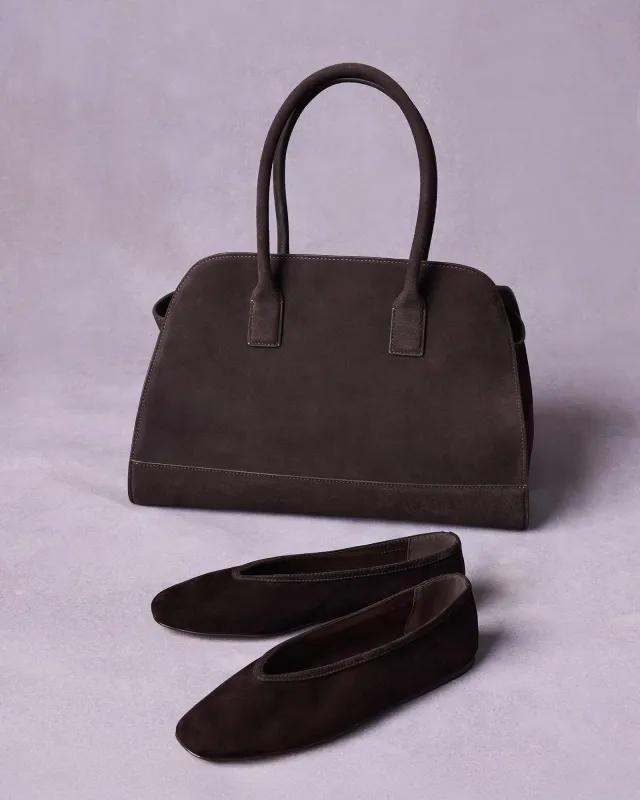 LENI FLAT AND HEIDEE BAG BROWN SUEDE BUNDLE sold by Steve Madden