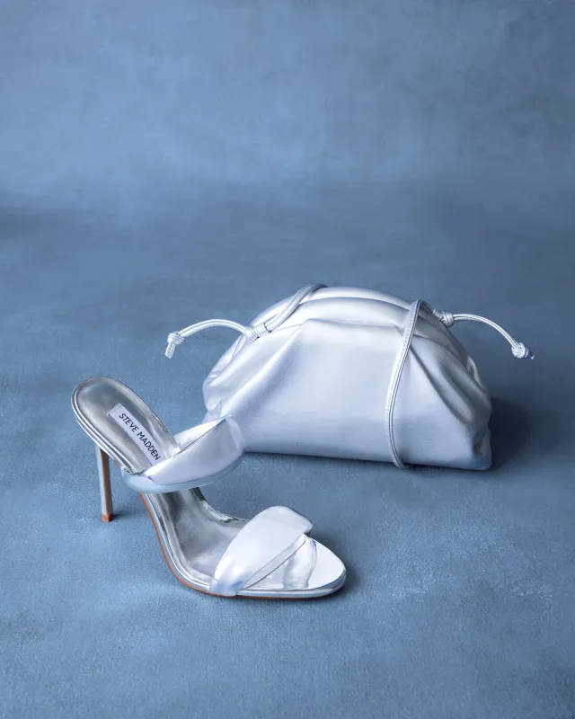 SATURN HEEL AND HAILEE BAG SILVER BUNDLE sold by Steve Madden