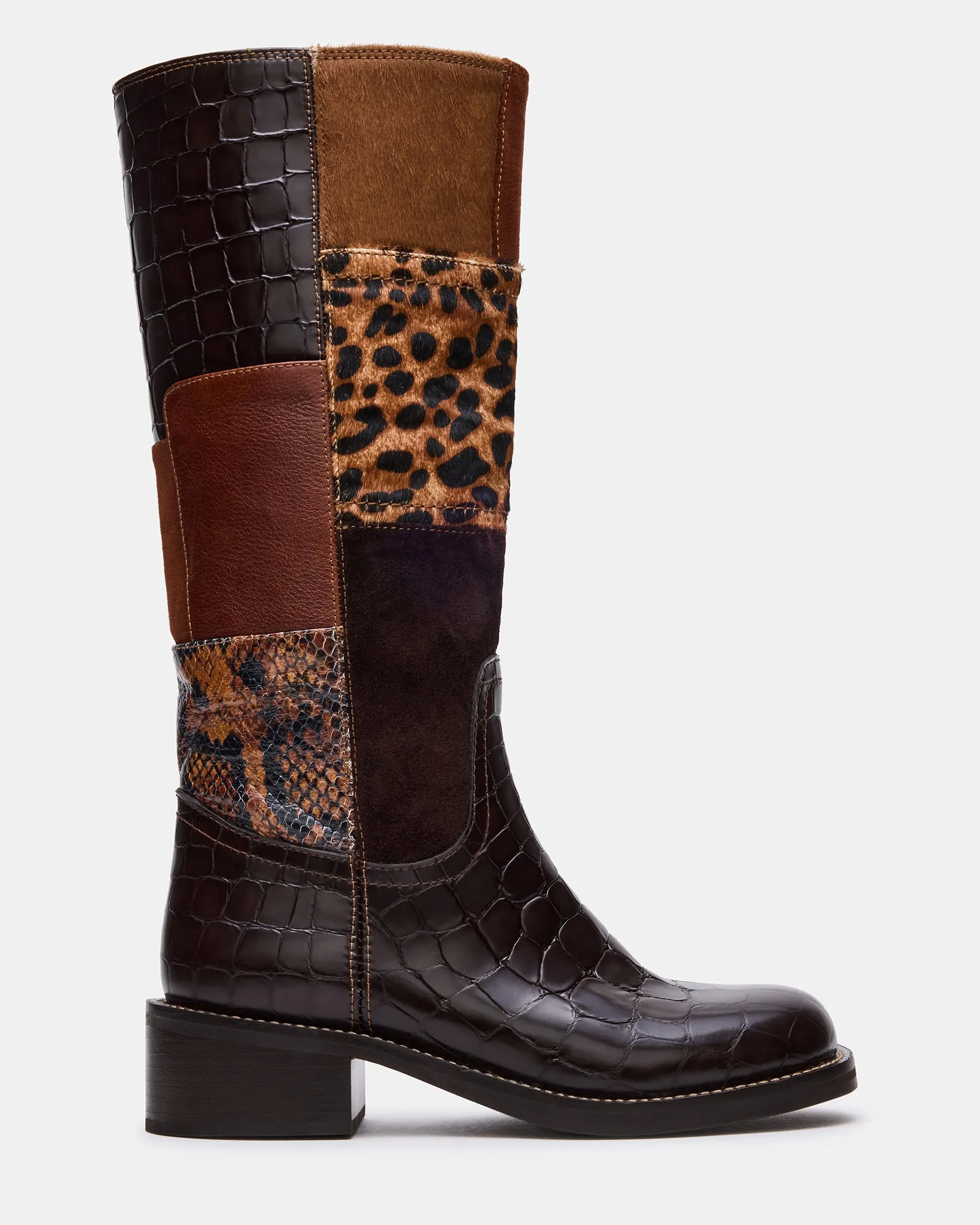 RIGGS BROWN MULTI PATCHES sold by Steve Madden