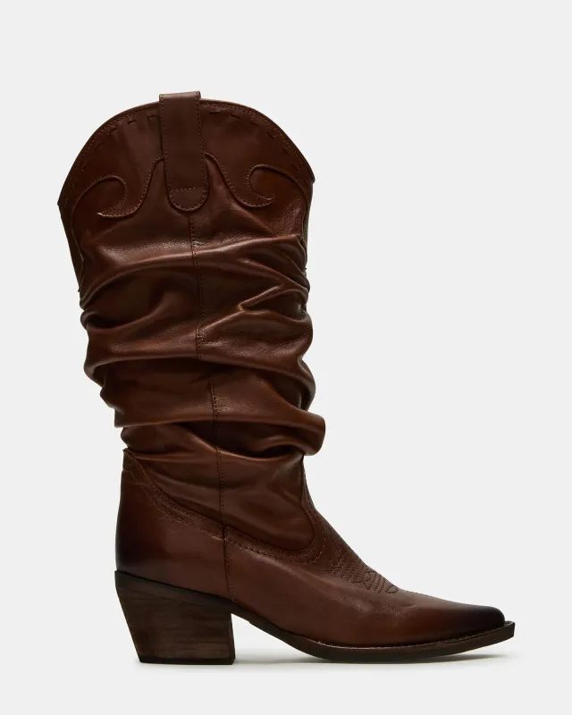 STAGE COGNAC LEATHER sold by Steve Madden