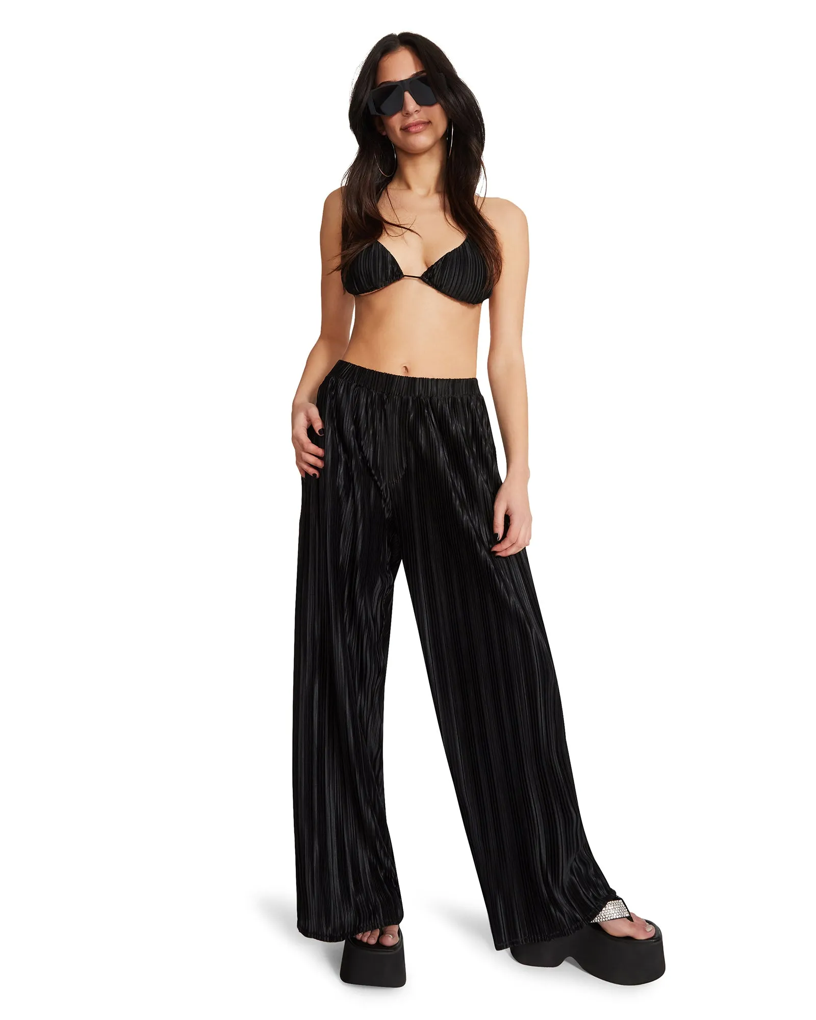 PLISSE PANT SET BLACK - SM REBOOTED sold by Steve Madden