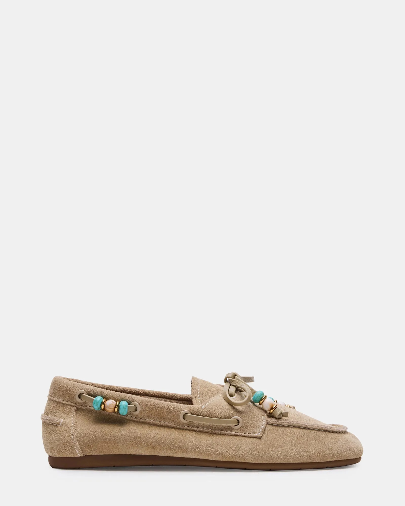 SAG BEADS SAND SUEDE sold by Steve Madden