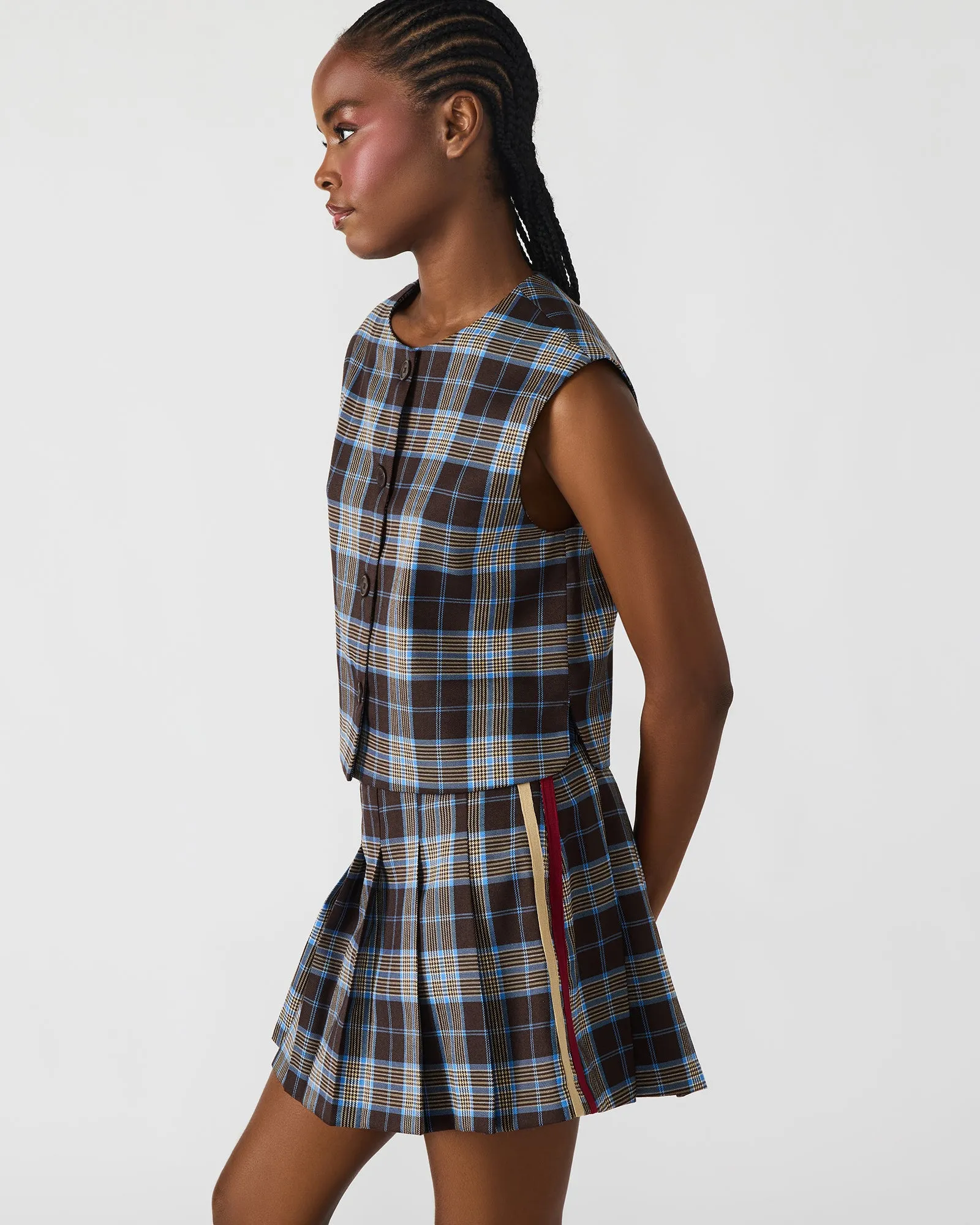 ALESSA TOP BROWN PLAID sold by Steve Madden product image thumbnail 4