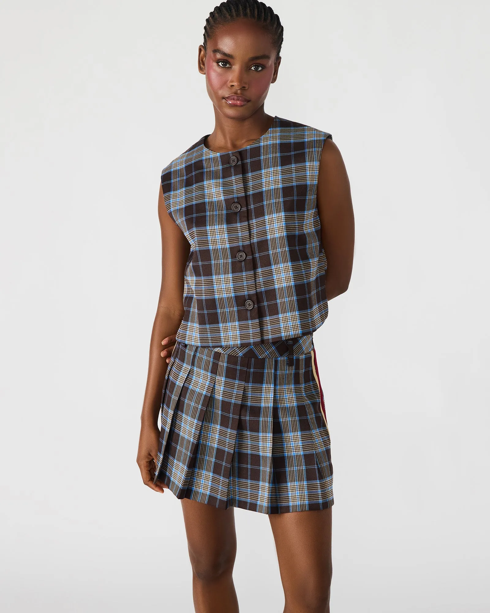 ALESSA TOP BROWN PLAID sold by Steve Madden product image thumbnail 2