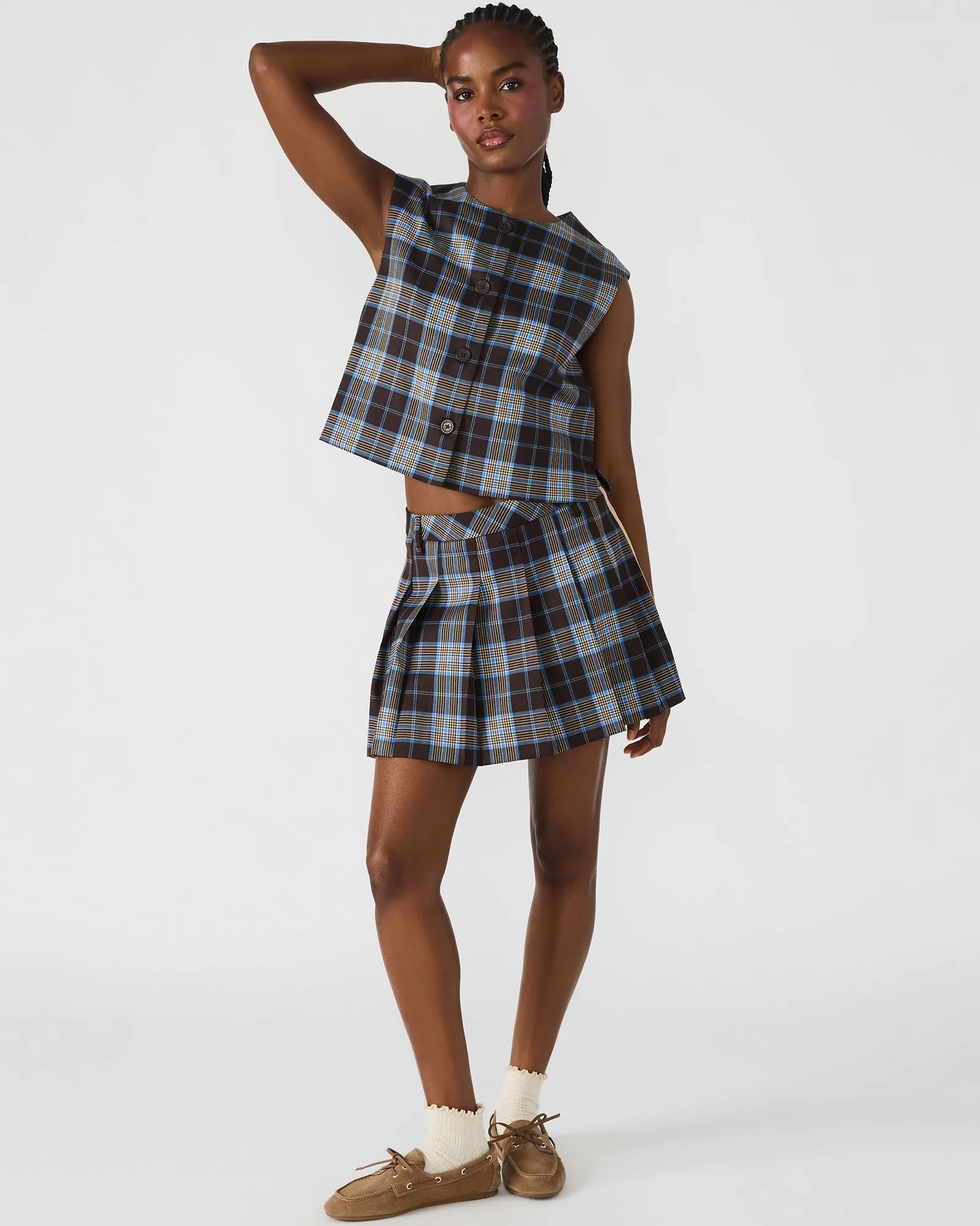 MARGO SKIRT BROWN PLAID sold by Steve Madden product image thumbnail 2