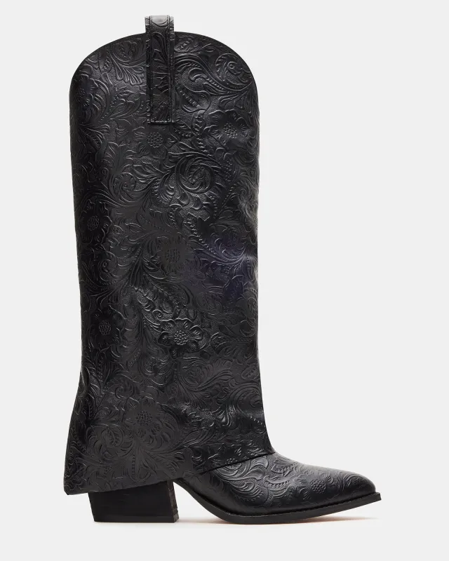 SORVINO EMBOSSED BLACK LEATHER - SM REBOOTED sold by Steve Madden